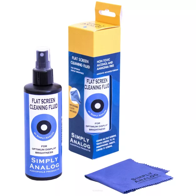 Simply Analog Flat Screen Cleaner (200ml) - Płyn do Czyszczenia Ekranów (W Zestawie Mikrofibra)