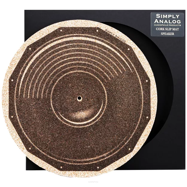 Simply Analog Corc Slip Mat (Speaker) - Mata Gramofonowa z Korka (z Nadrukiem)